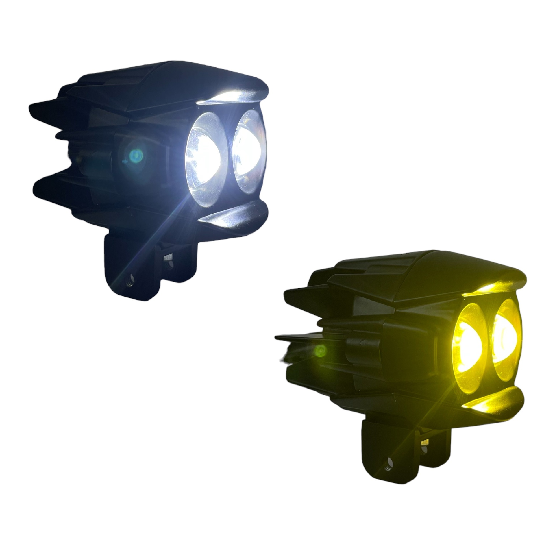 Faro auxiliar con dos lupas LED y mini vicera bicolor — foto 2 de 2