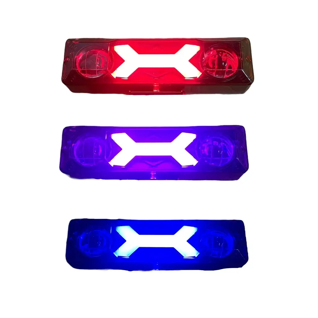 Faro LED blanco rectangular con "X" (rojo ,azul y morado) — foto 3 de 3
