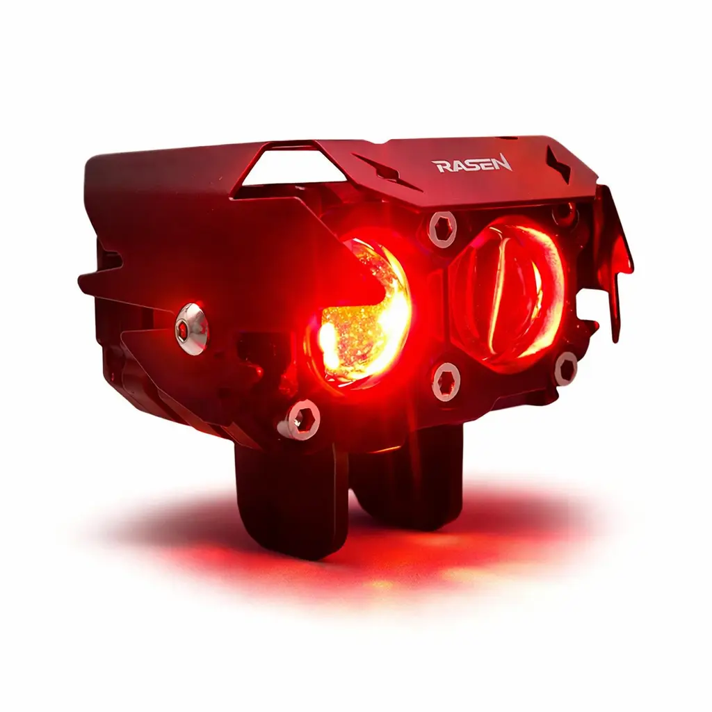 Faro LED rectangular doble con lupa bicolor y rojo — foto 2 de 2