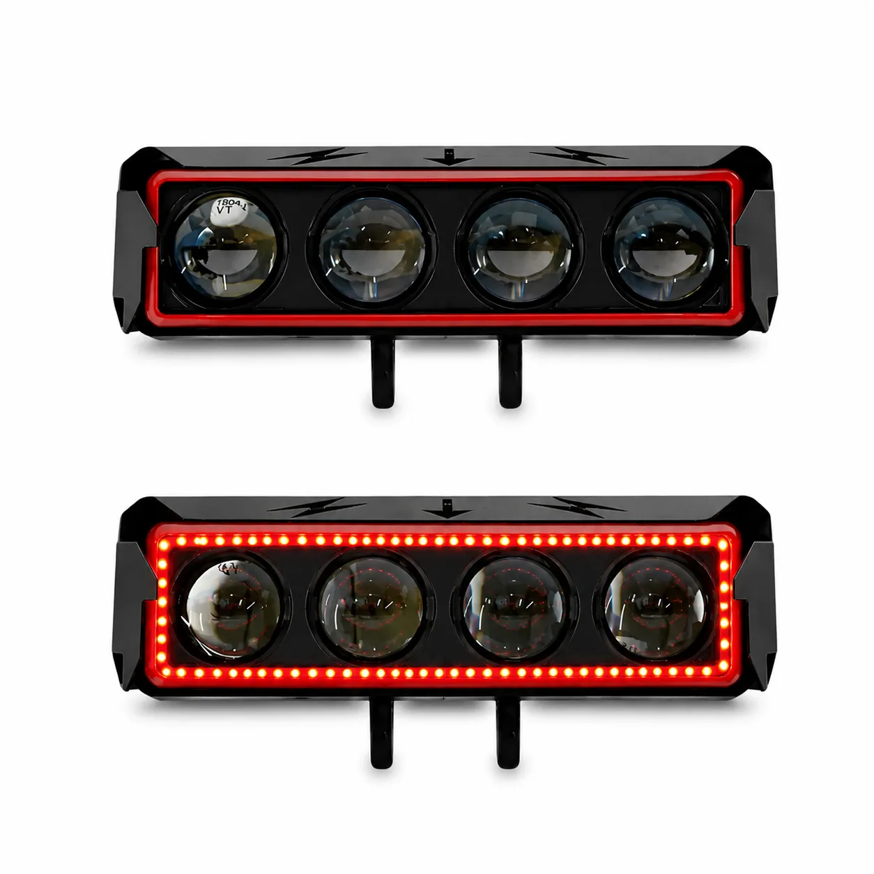  Faro LED rectangular de 4 lupas con luz frontal (amarillo-blanco-rojo) — foto 2 de 2