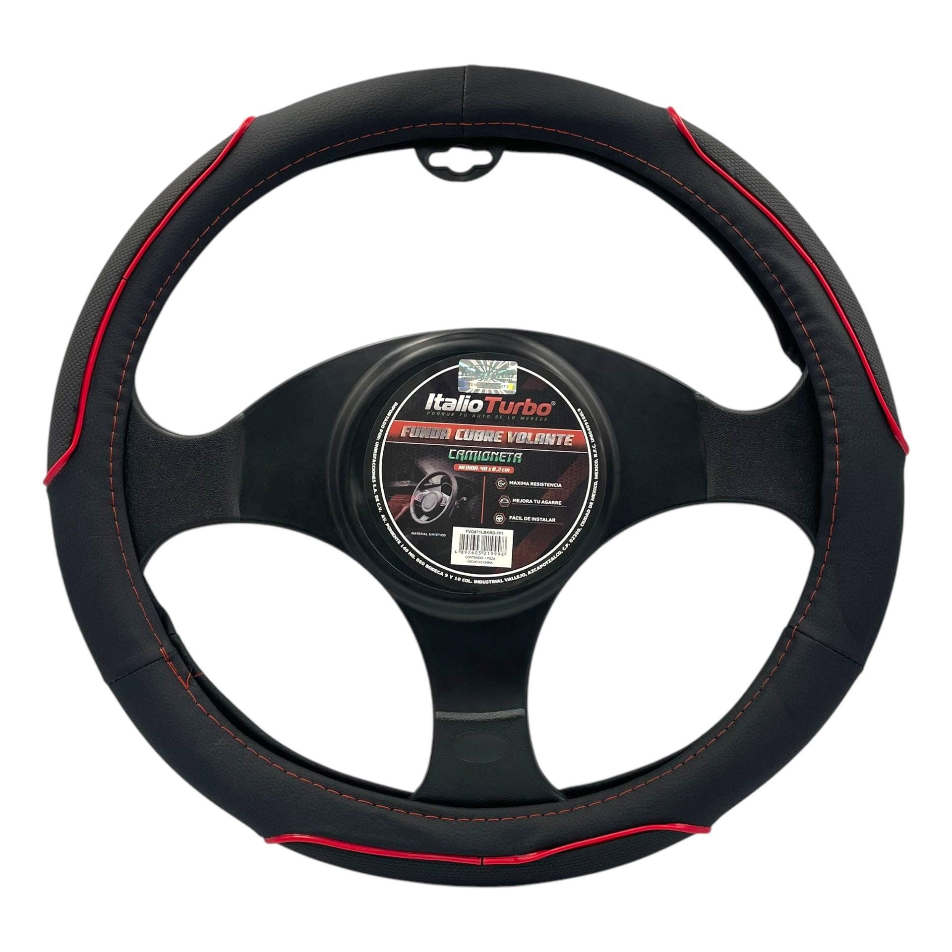 Funda cubrevolante para camioneta con tira roja