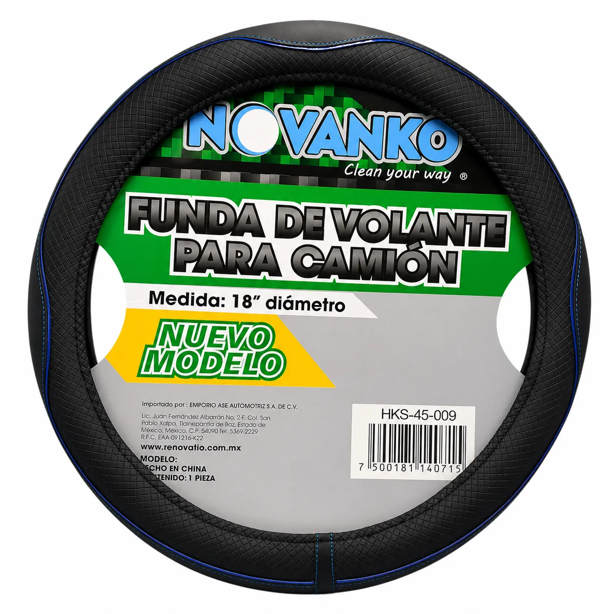 Funda cubrevolante para camión negro/azul de 18" (12 CM de grosor)