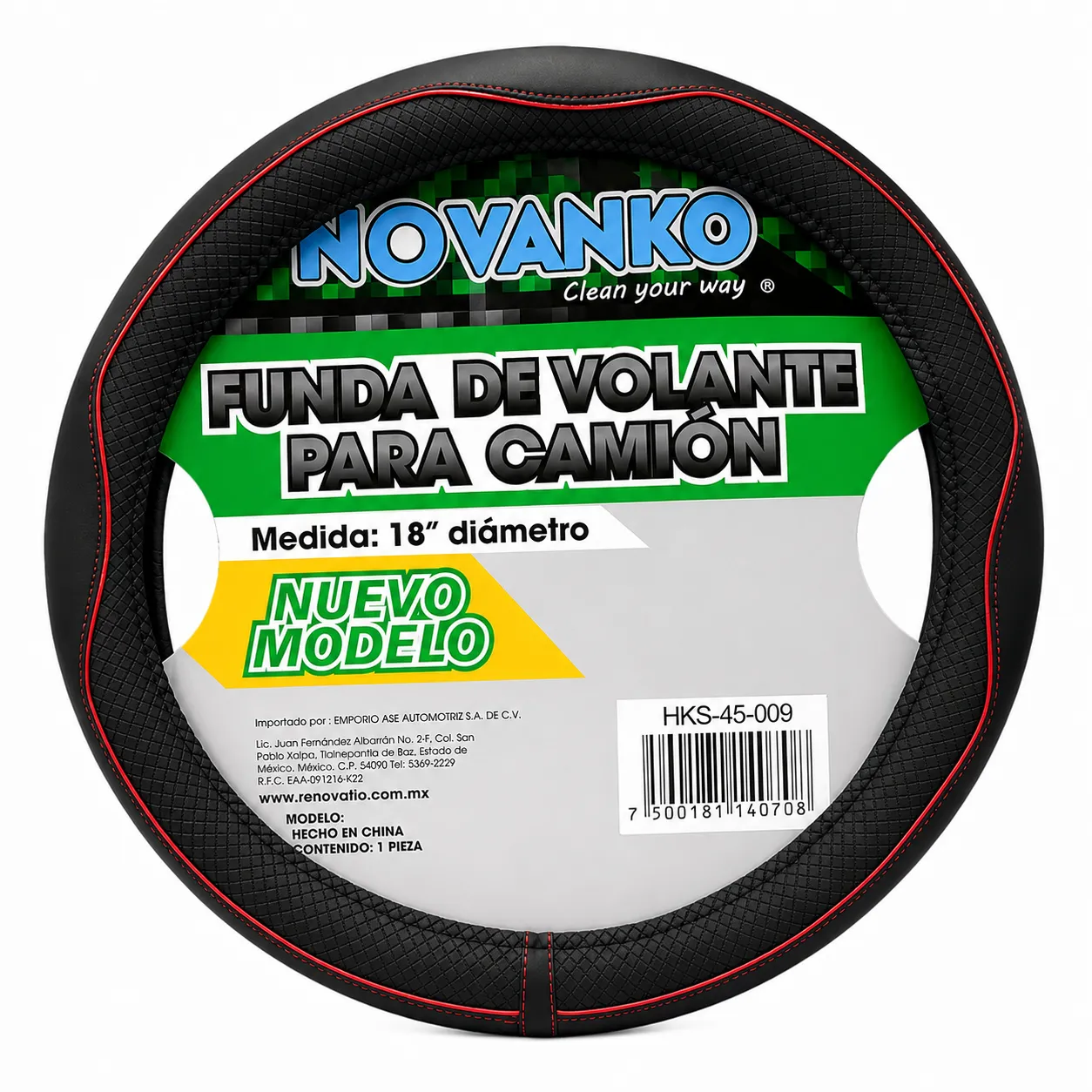 Funda cubrevolante para camión negro/rojo de 18" (12 CM de grosor)