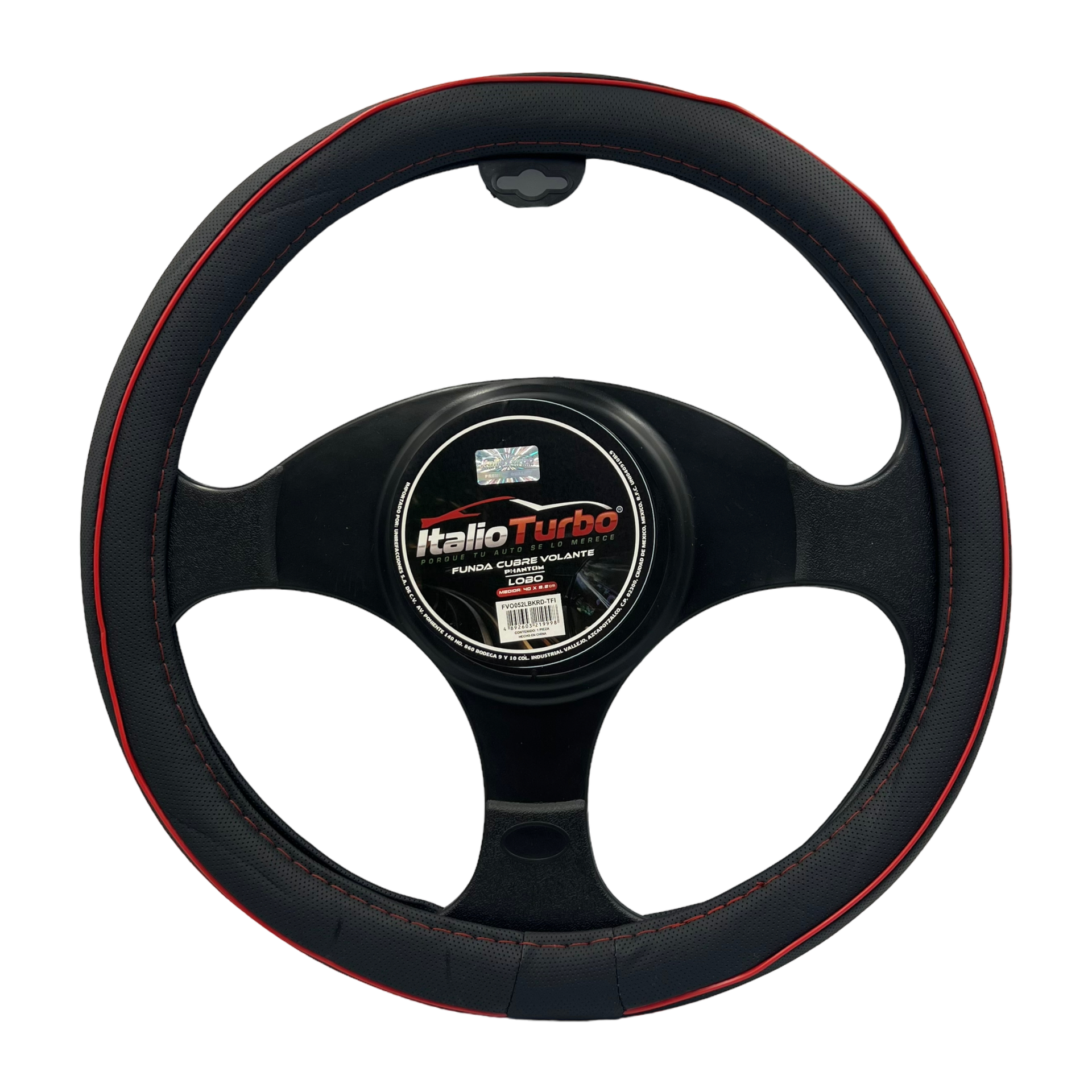 Funda cubre volante para camioneta con detalle rojo