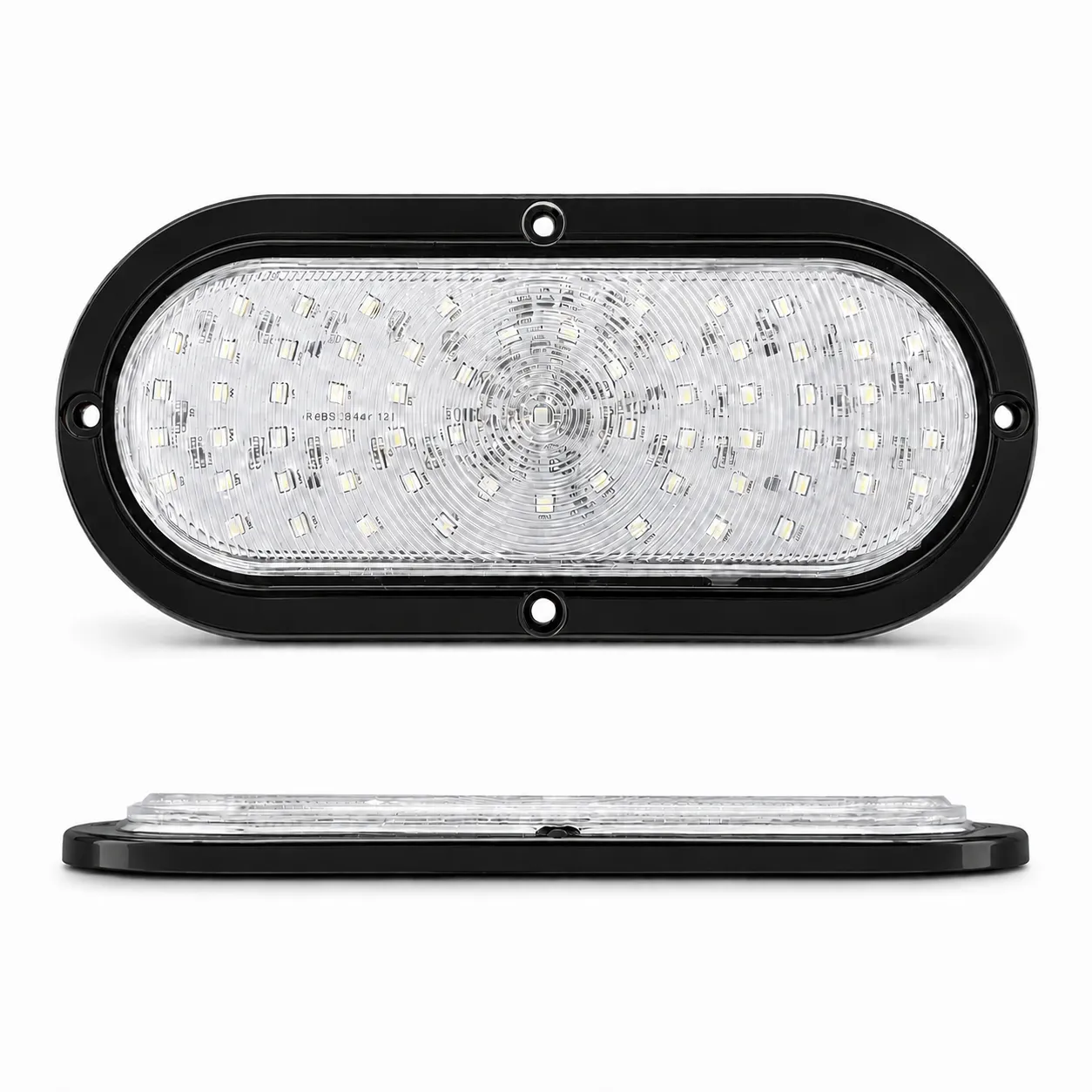 Plafón ovalado con borde negro con 66 LED