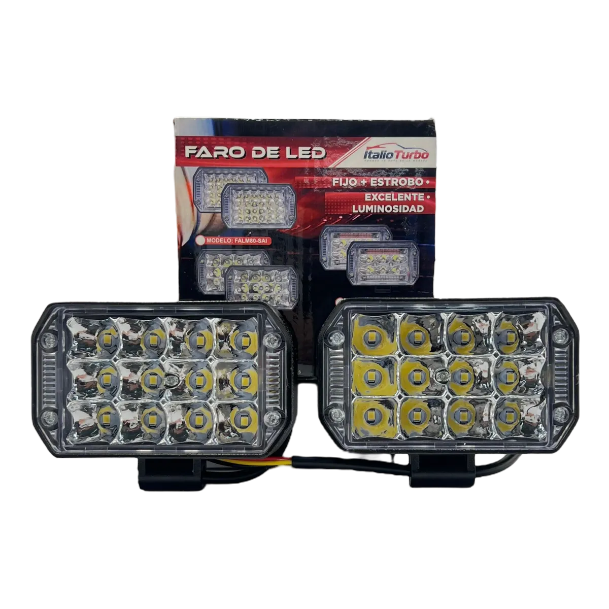 Faro de 24 LED carcaza reforzada para auto o moto