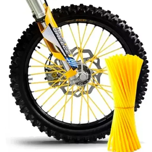 Cubre rayos rin de motocicleta amarillo