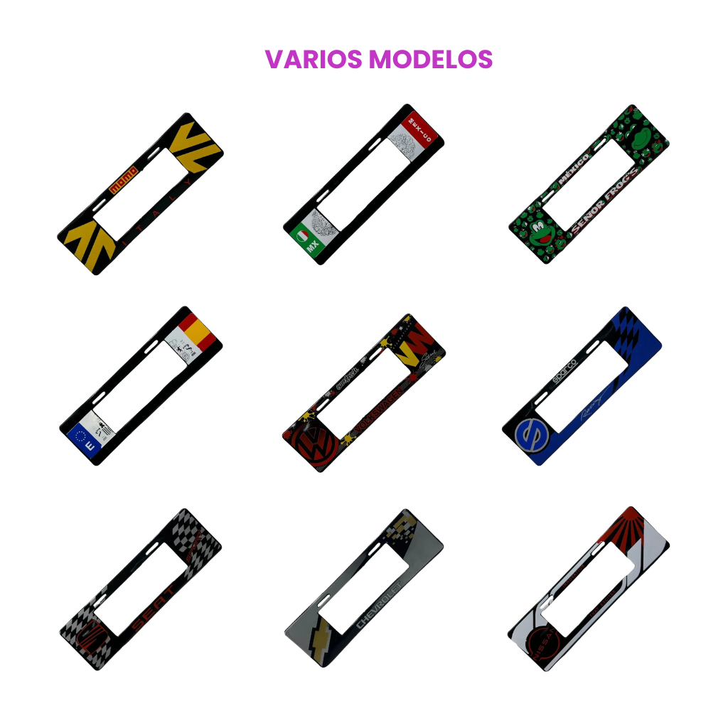 Portaplaca flexible tipo europeo