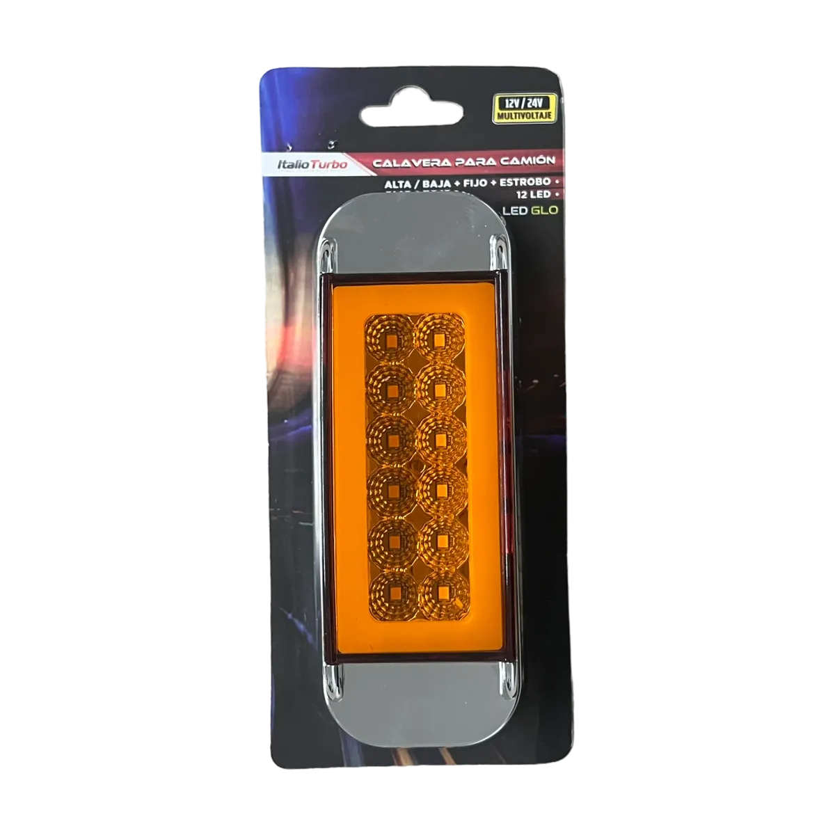 Plafón direccional de 12 LED con GLO y borde cromado 