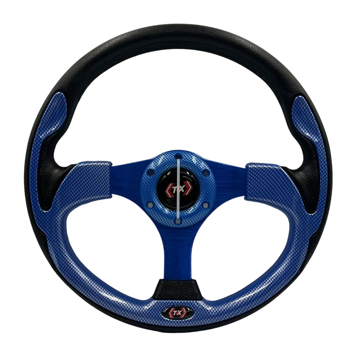 Volante deportivo con detalle en azul