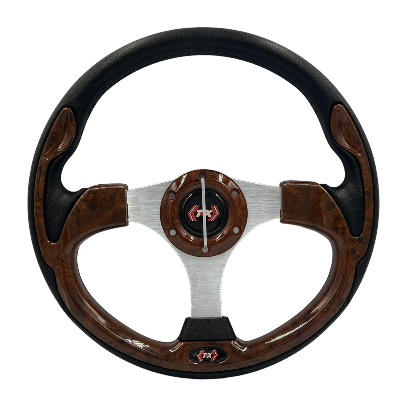 Volante deportivo con detalle en madera