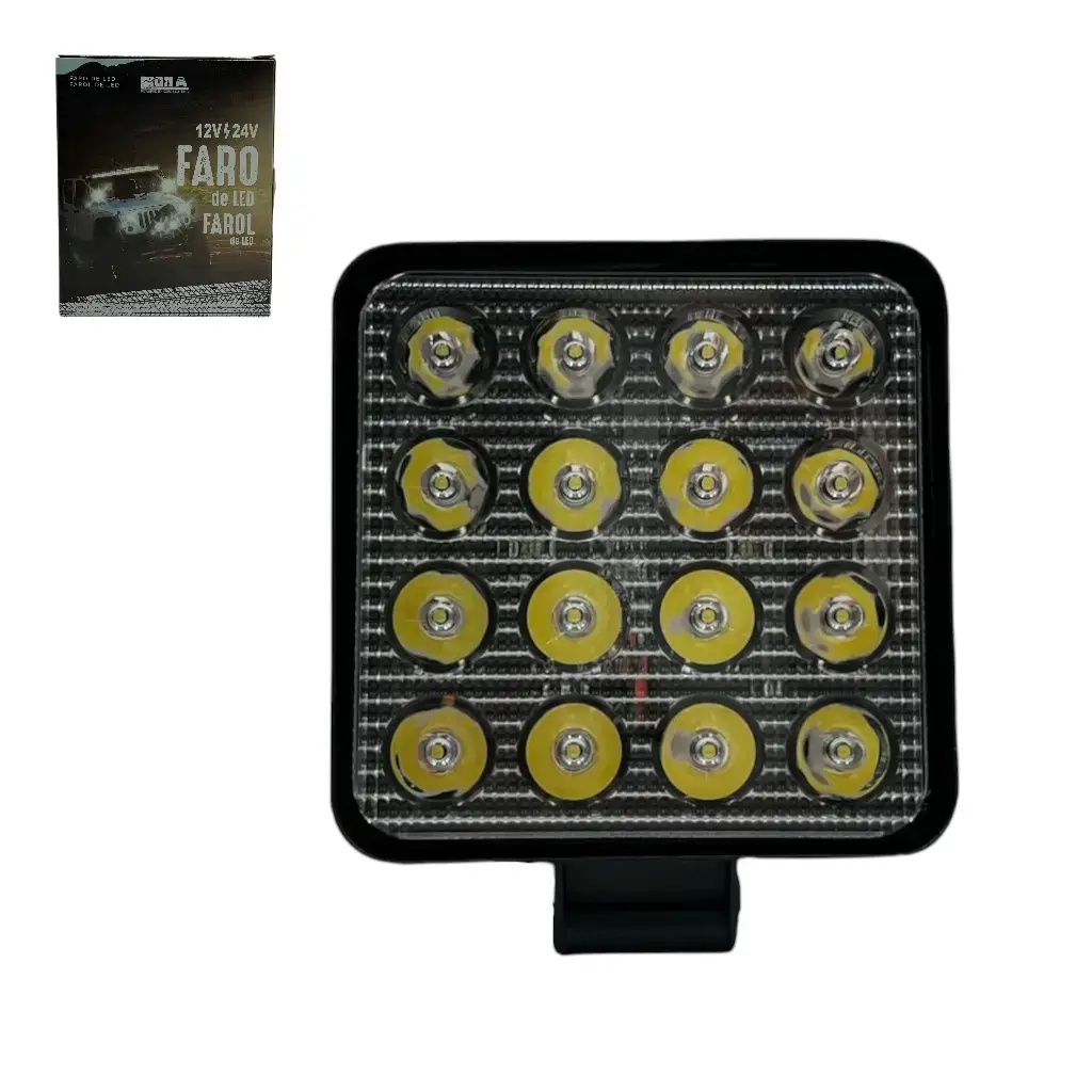 Faro cuadrado de 16 LED mutivoltaje