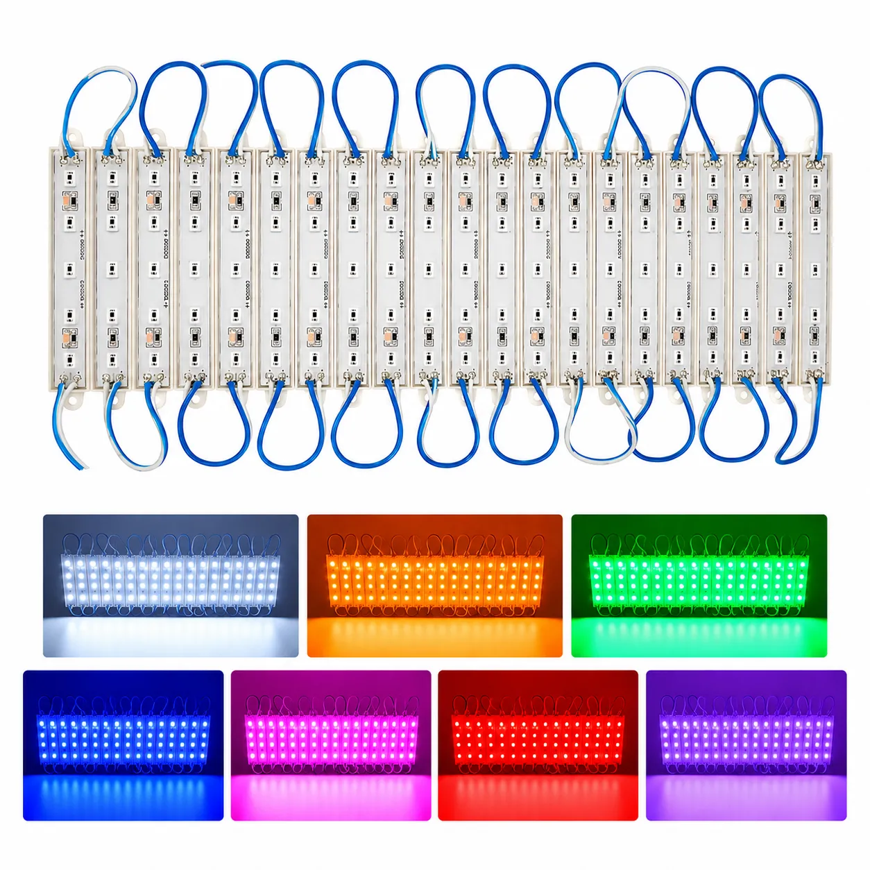 Modulo de 5 LED 5050 en varios colores tira de 20 piezas