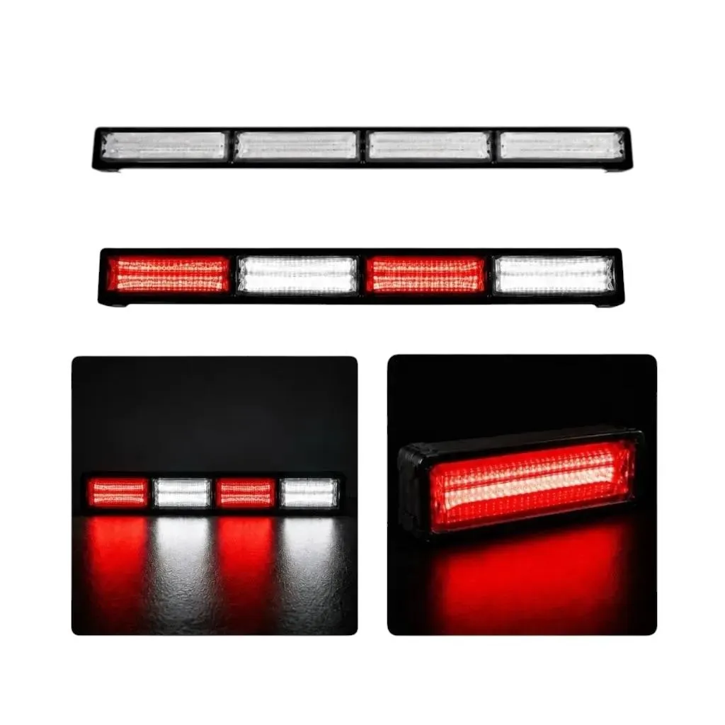 Barra LED blanco/rojo de 4 paneles cob con funciones