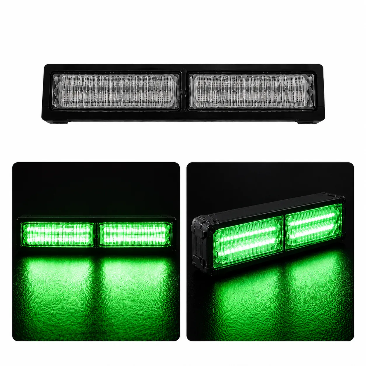 Barra LED verde de 2 paneles COB con múltiples funciones