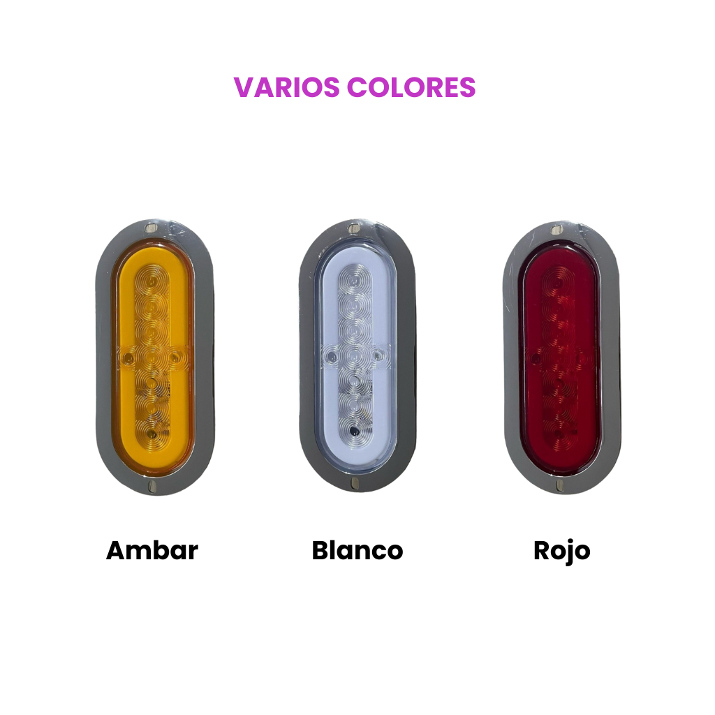 Plafón ovalado de 9 LED con GLO función alta, baja y estrobo