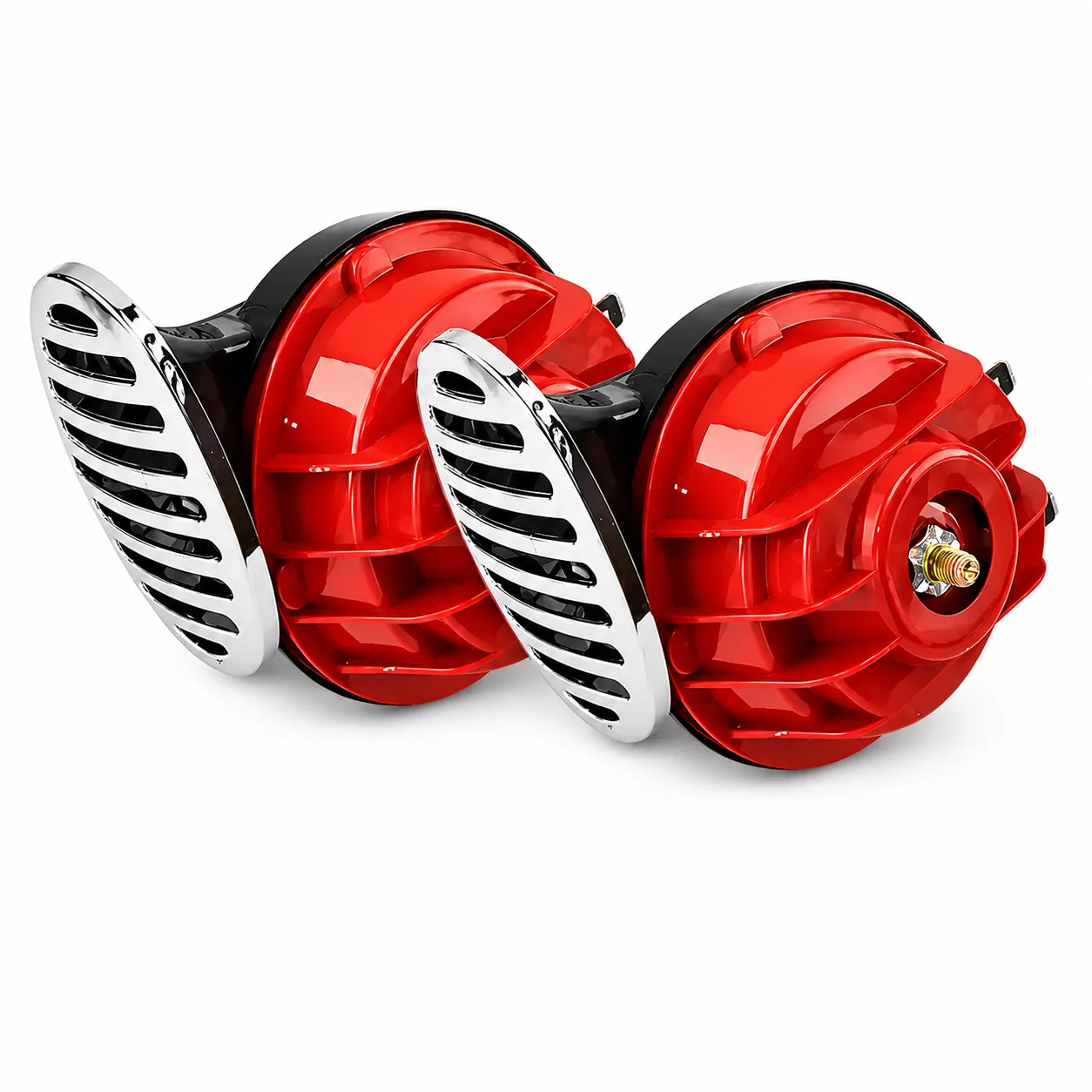 Bocina tipo caracol doble roja