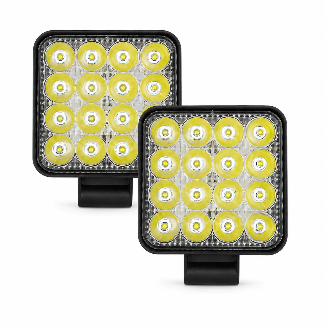 Faro cuadrado multivoltaje de 16 LED version mini 3.2"
