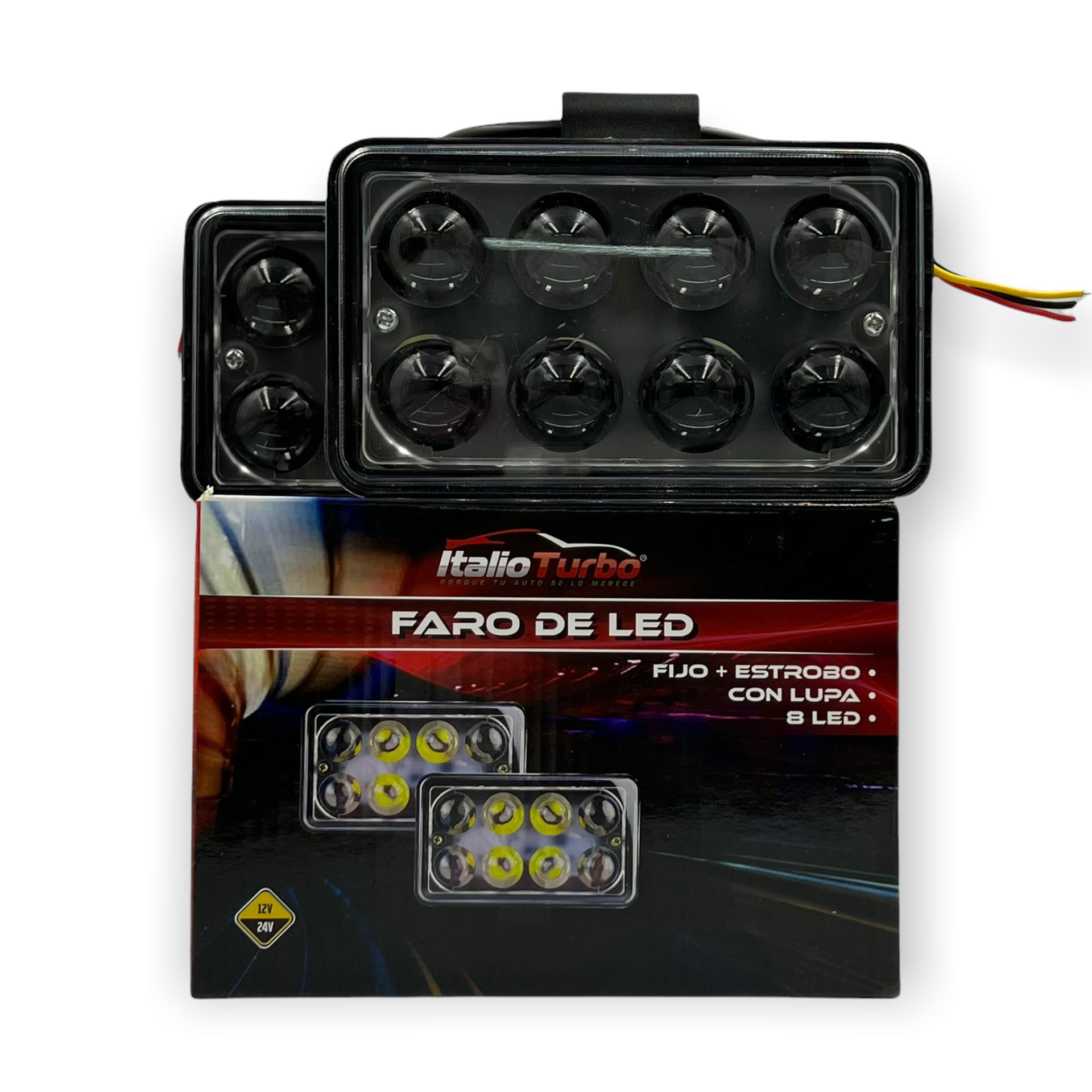 Par de faros de 8 LED con lupa — foto 1 de 2