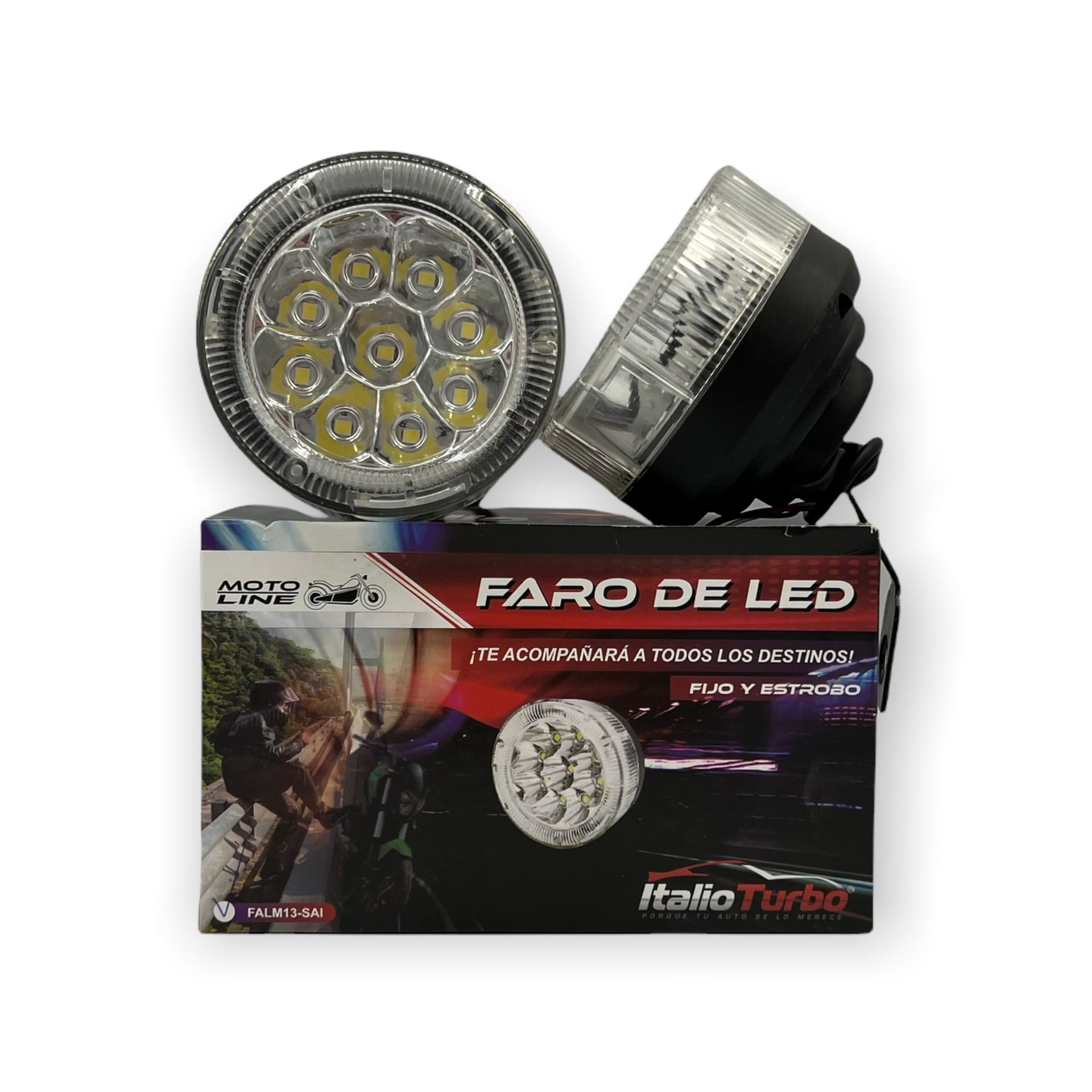 Faro LED para moto transparente con cuartos RGB