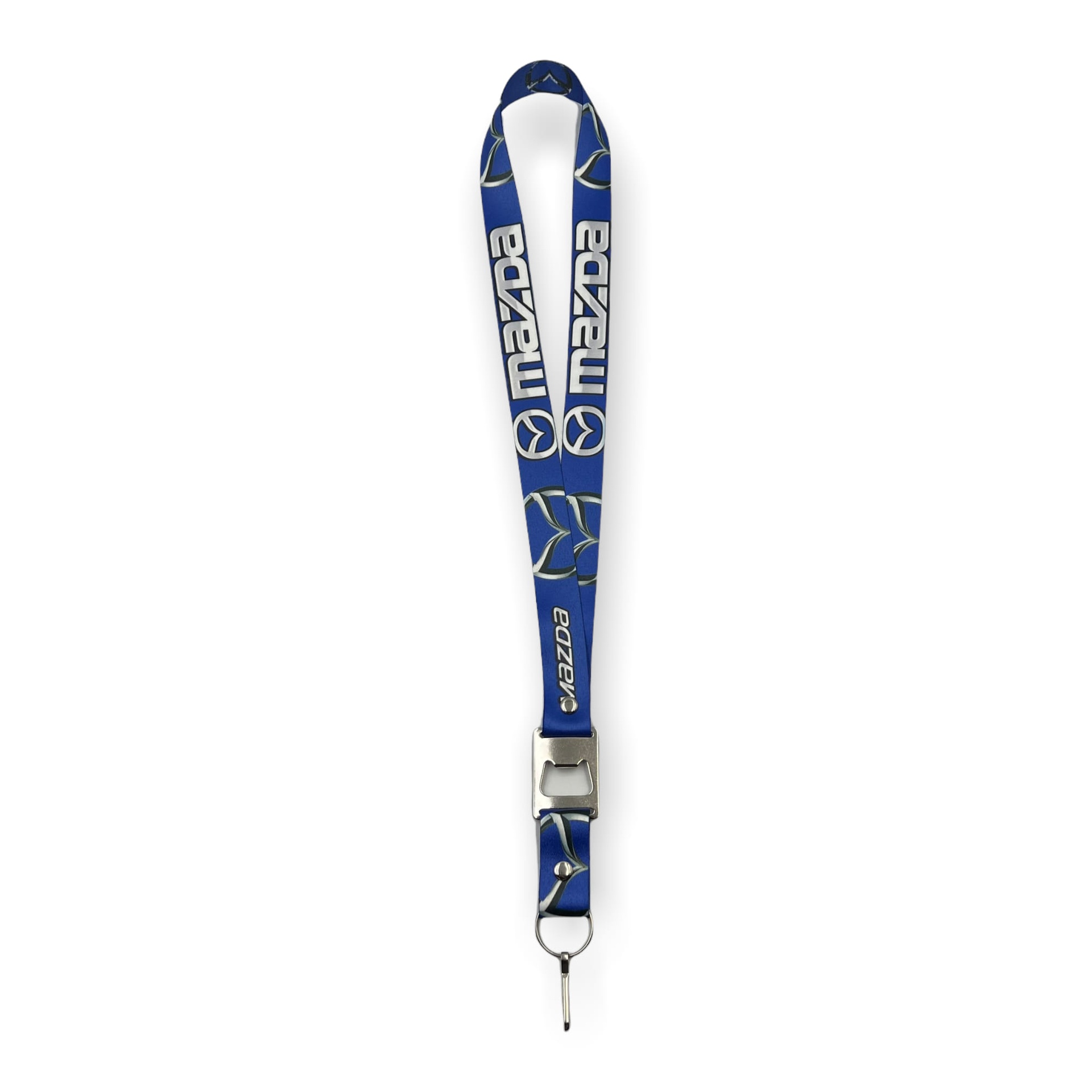 Lanyard con destapador Mazda azul