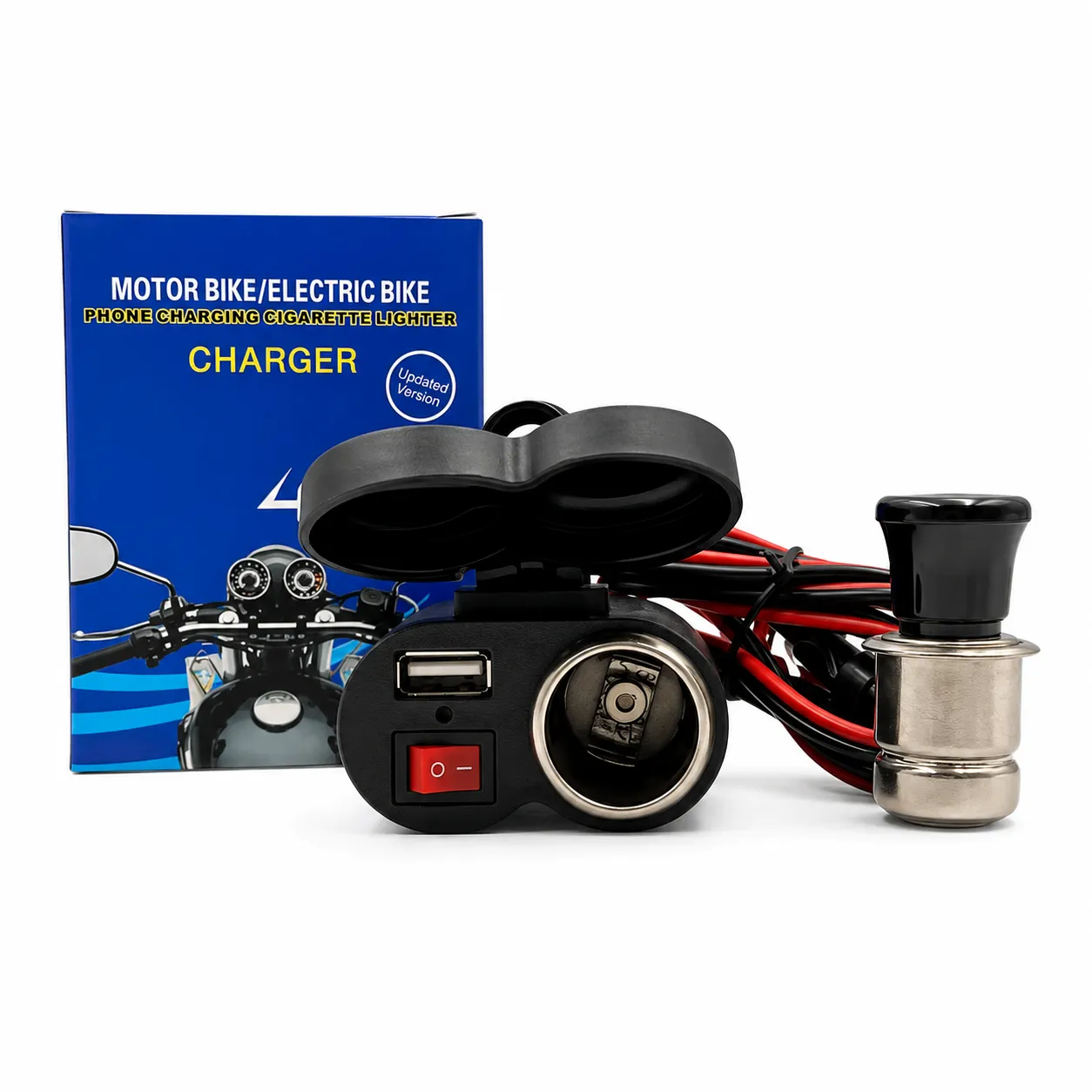 Cargador USB para motocicleta con encendedor (carga rápida)