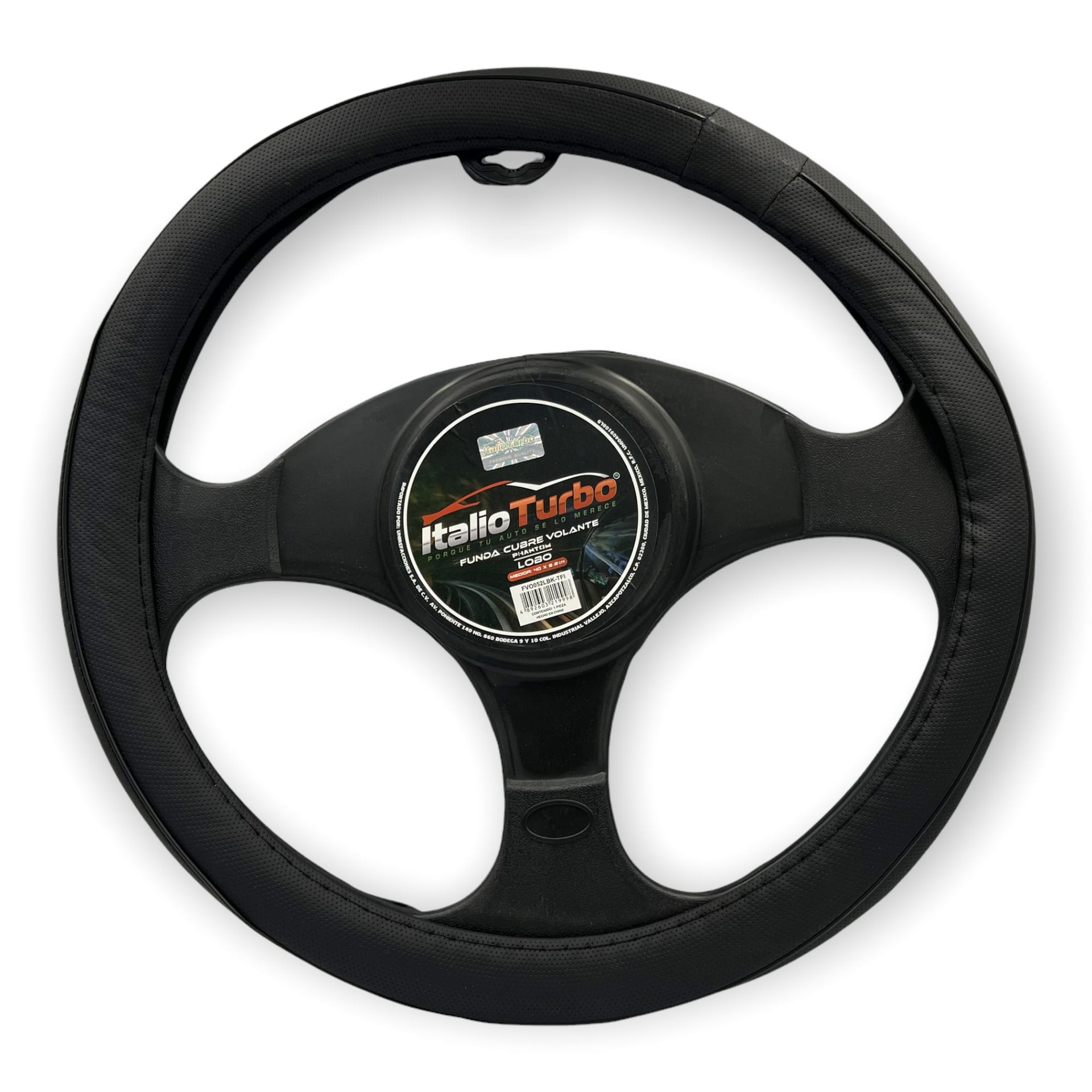 Funda cubrevolante de vinipiel negro para camioneta