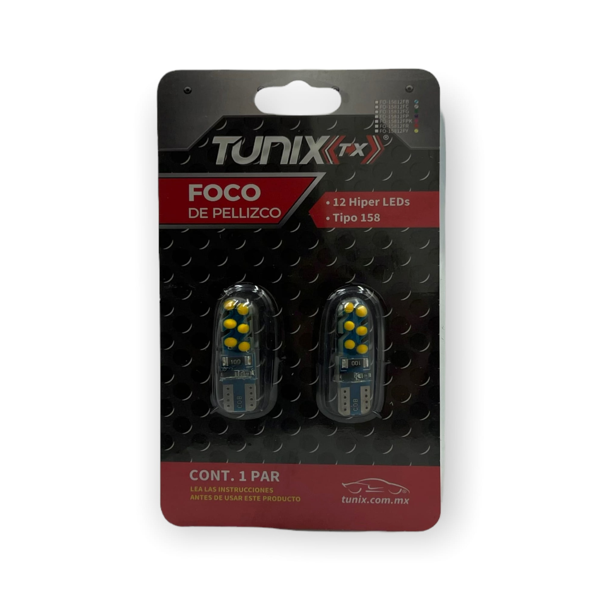 Foco T10 de 12 LED estrobo + fijo