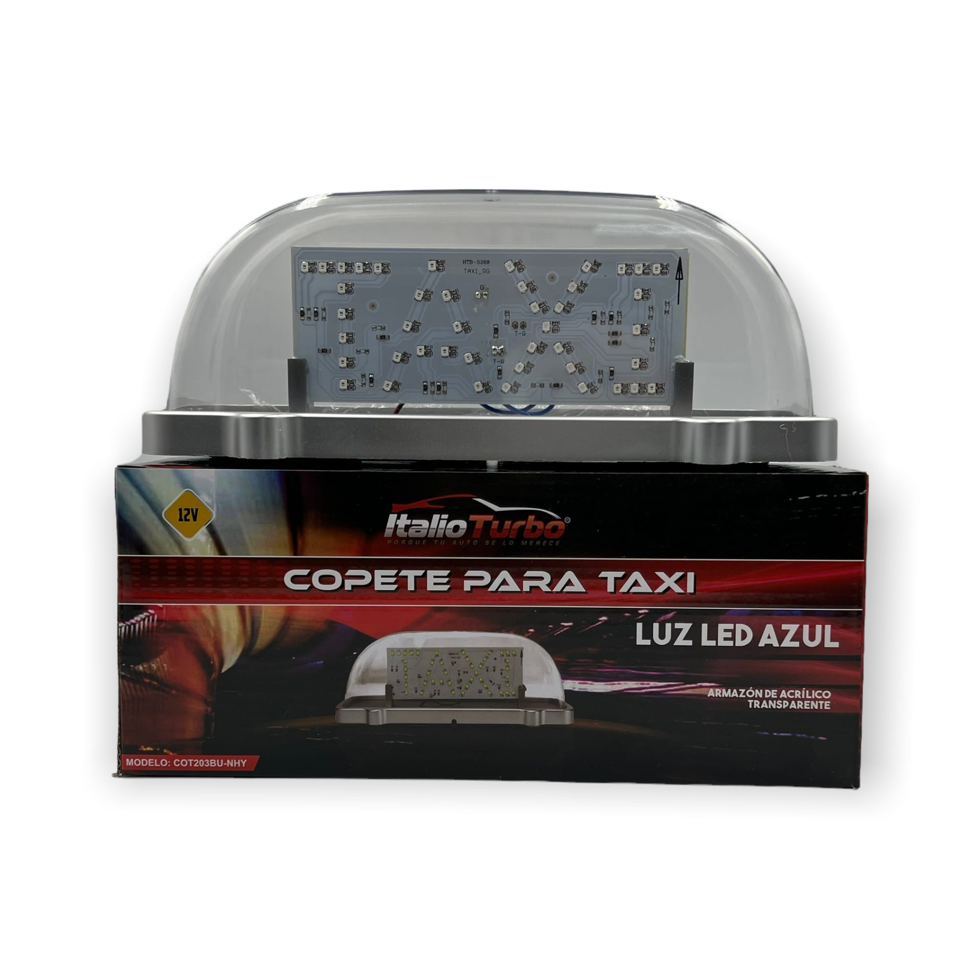 Copete de taxi con luz LED blanca