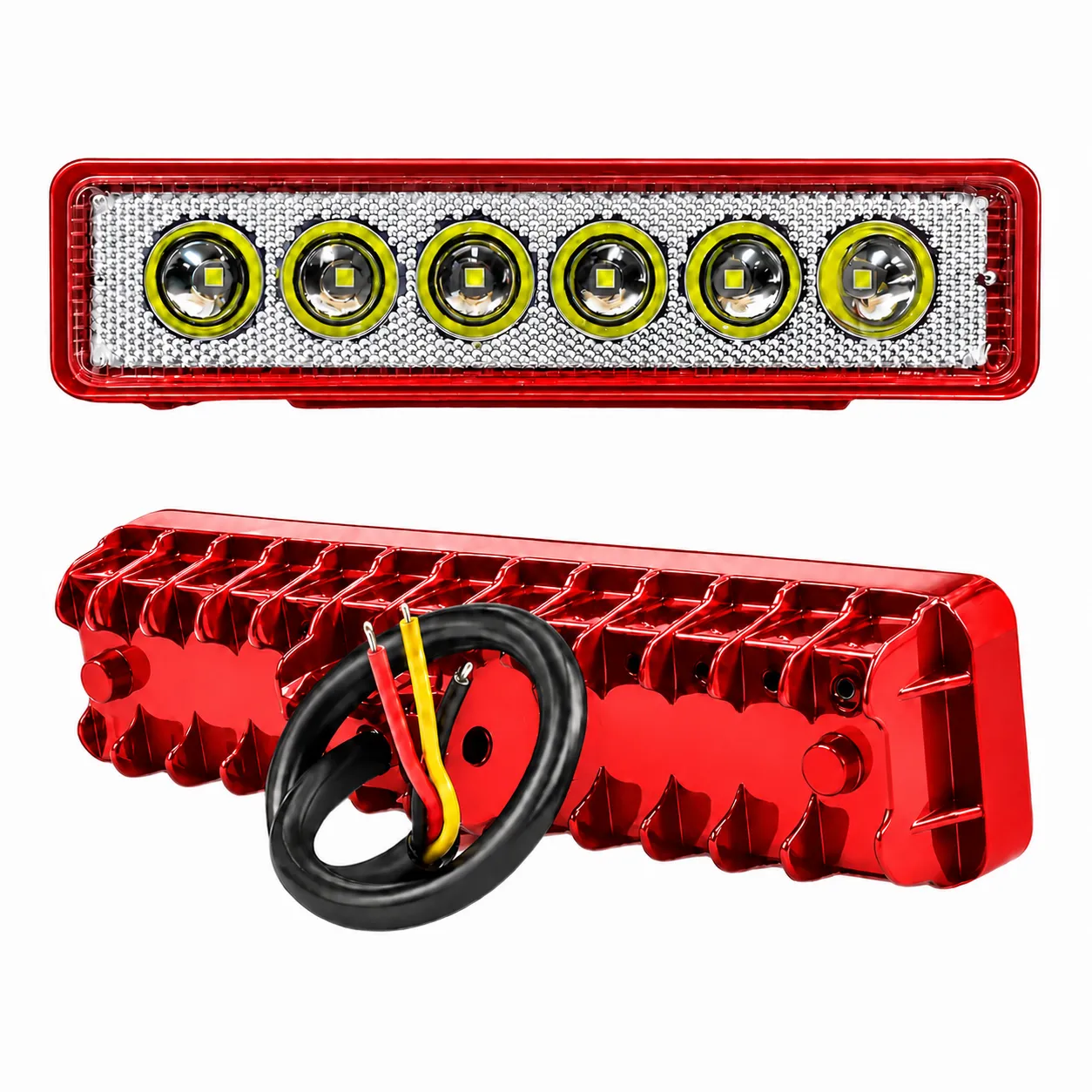 Barra de 6 LED con luz blanca y carcaza de color