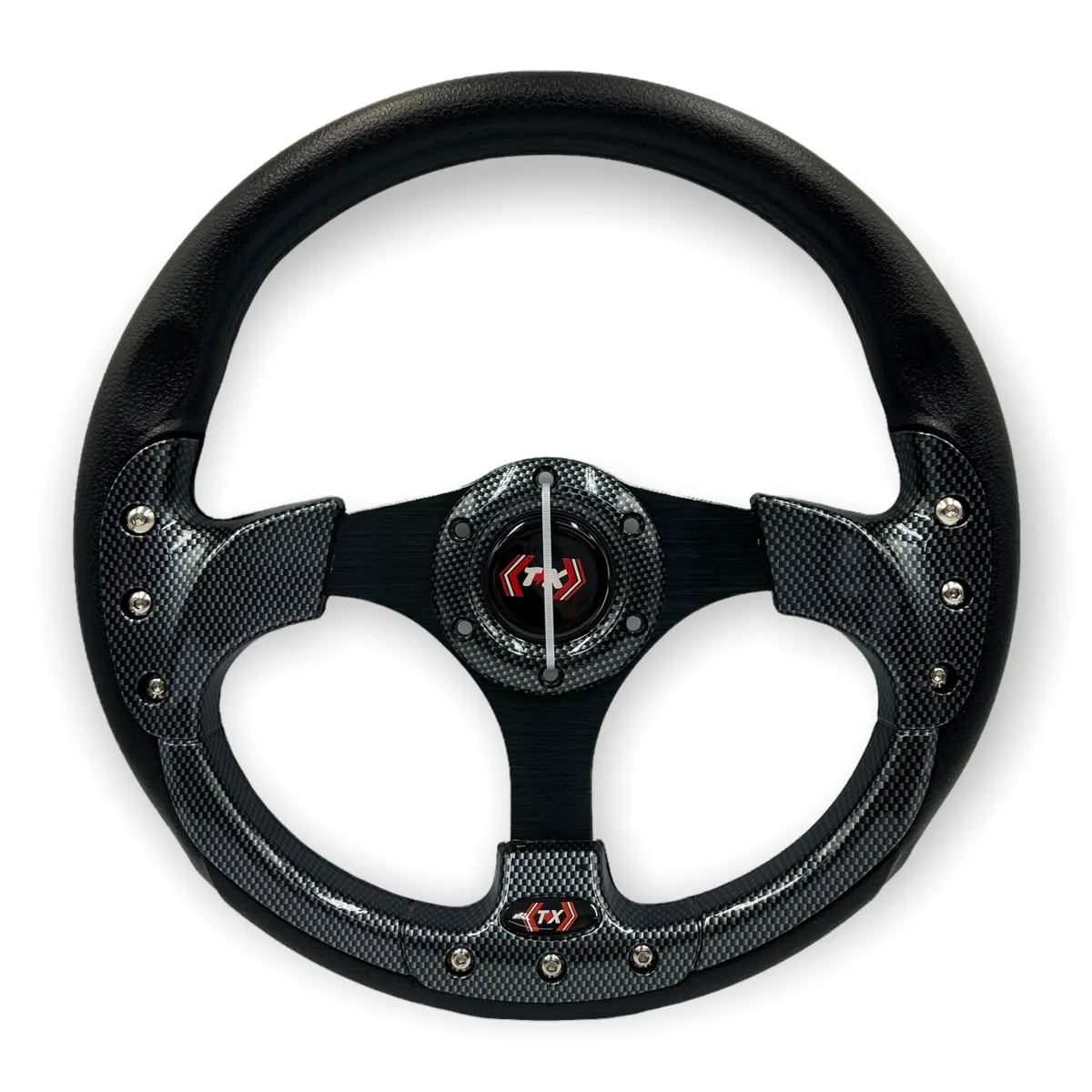 Volante deportivo tipo fibra color negro