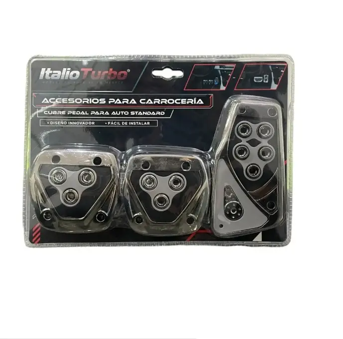 Cubrepedal plata combinado cromo con hule estándar
