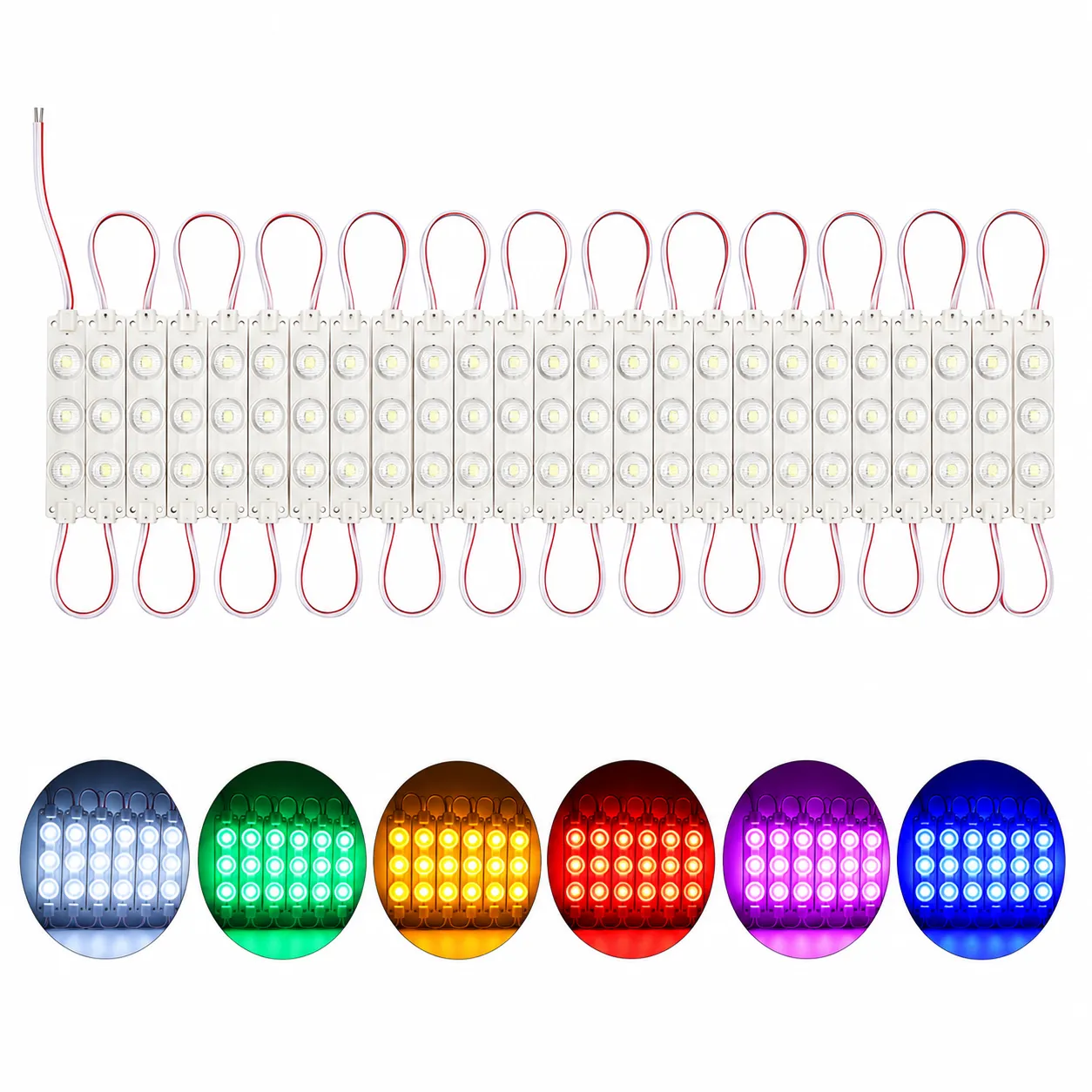 Modulo de 3 LED tipo sombrero en varios colores tira de 20 piezas