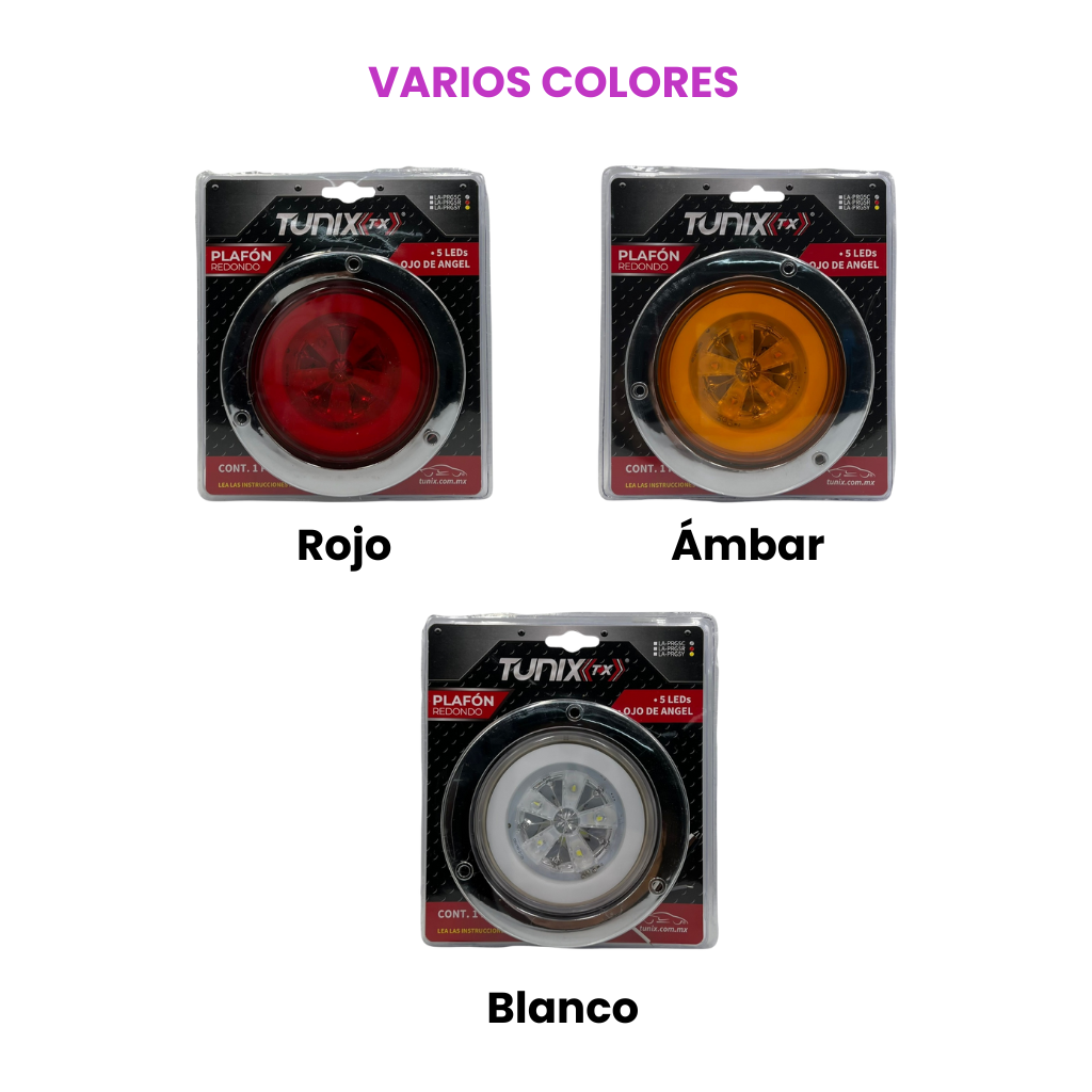 Plafón redondo de 5 LED y ojo de ángel