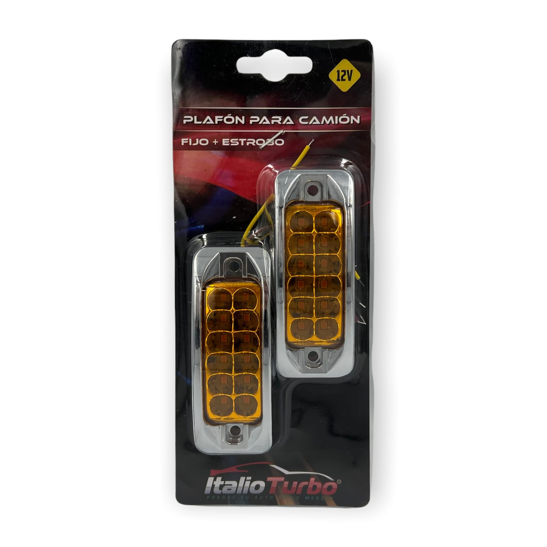 Plafón lateral mini de 12 LED ámbar