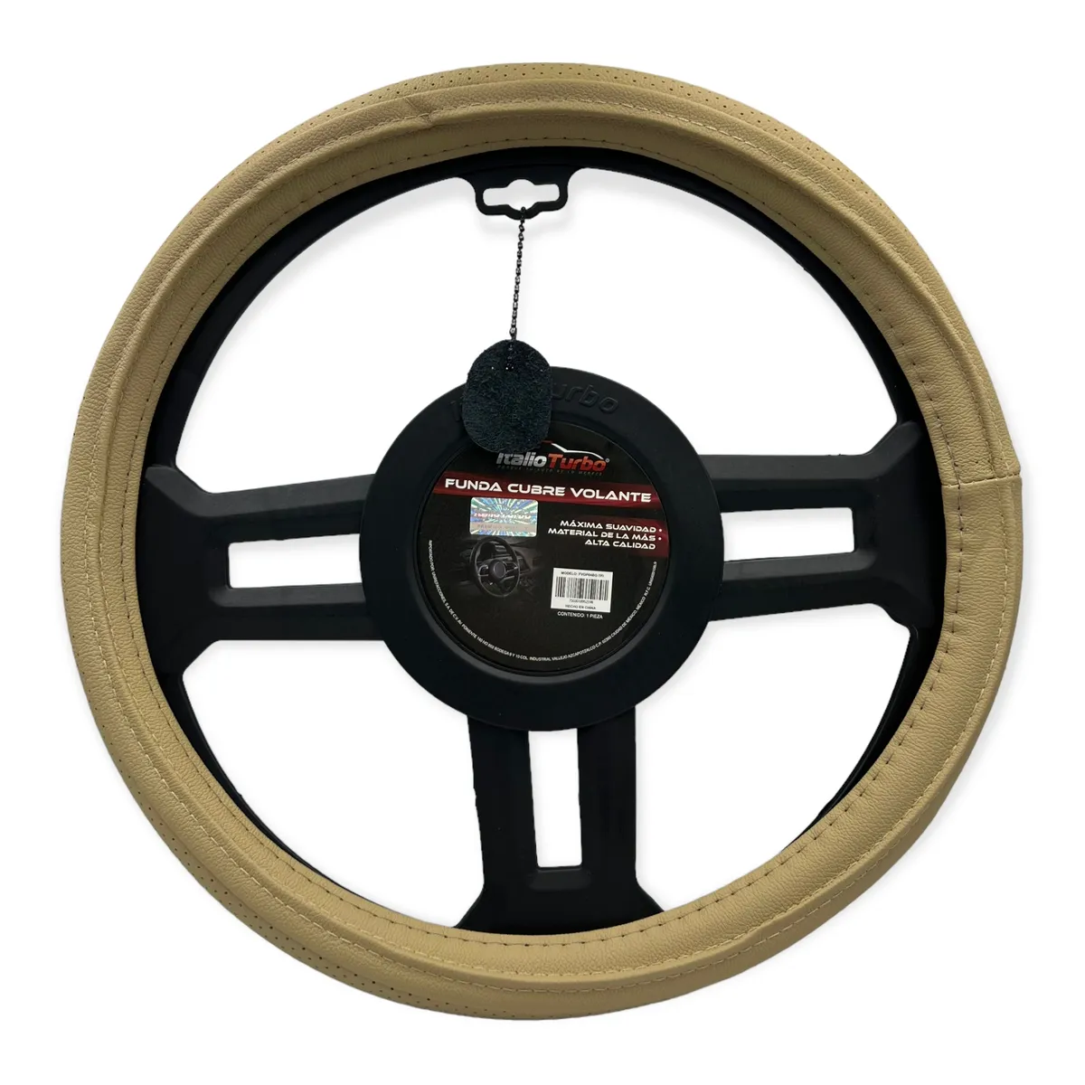 Funda cubrevolante tipo piel color beige