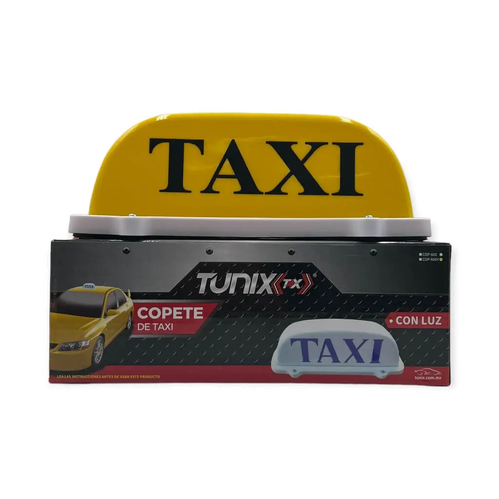 Copete de taxi amarillo con luz led