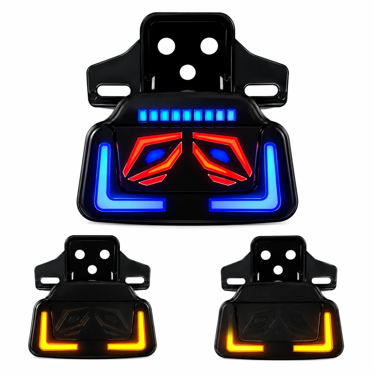 Calavera LED con funciones color (azul/amarillo/rojo)