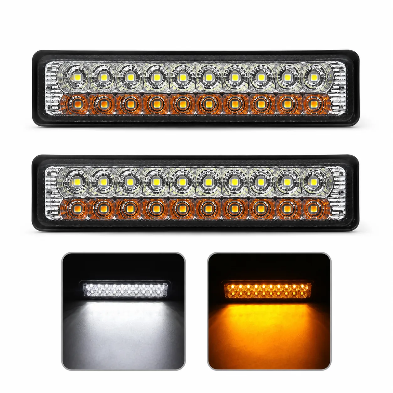 Barra de 18 LED LED bicolor (blanco/ámbar)