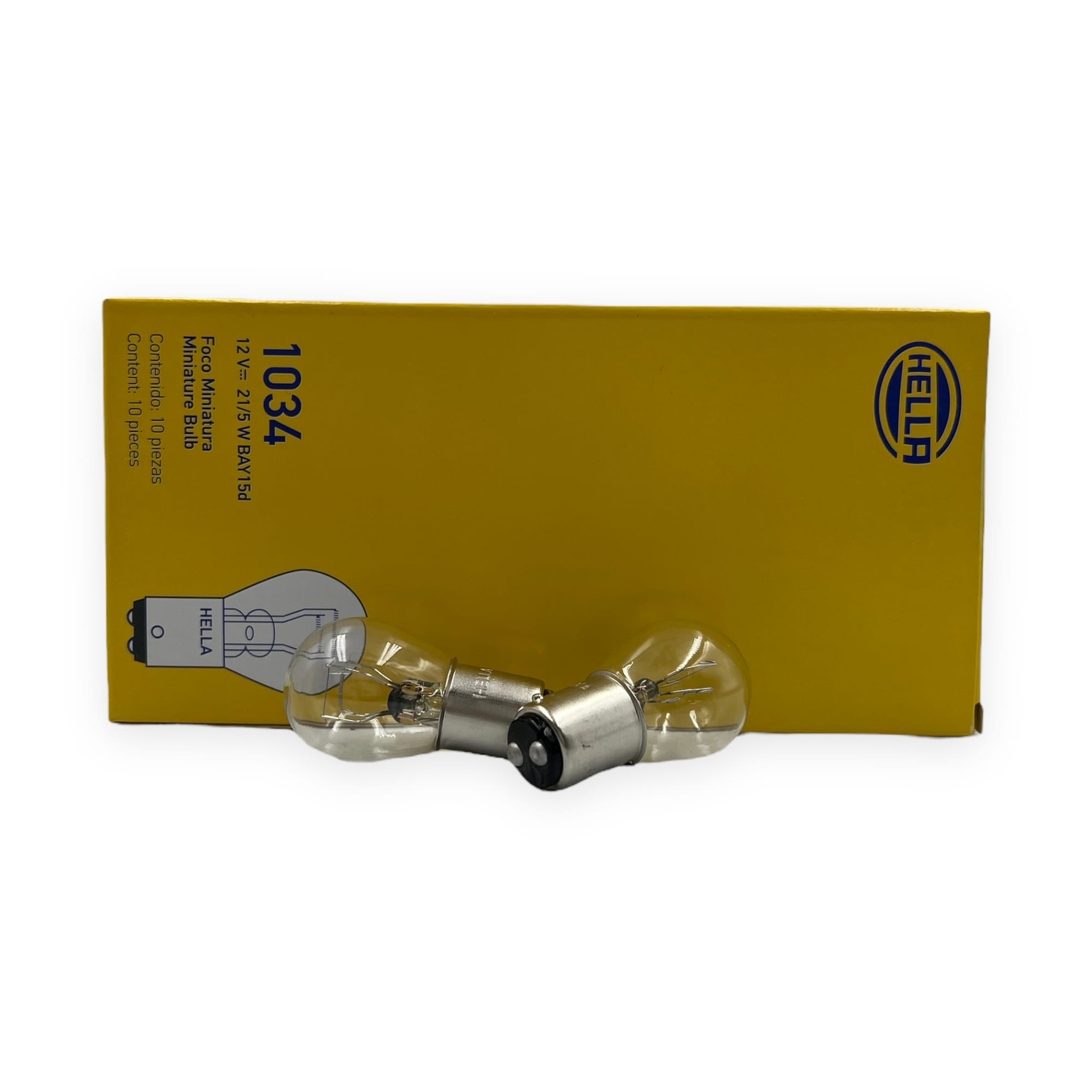 Foco Hella 1034 (2 polos patas disparejas) caja de 10 piezas