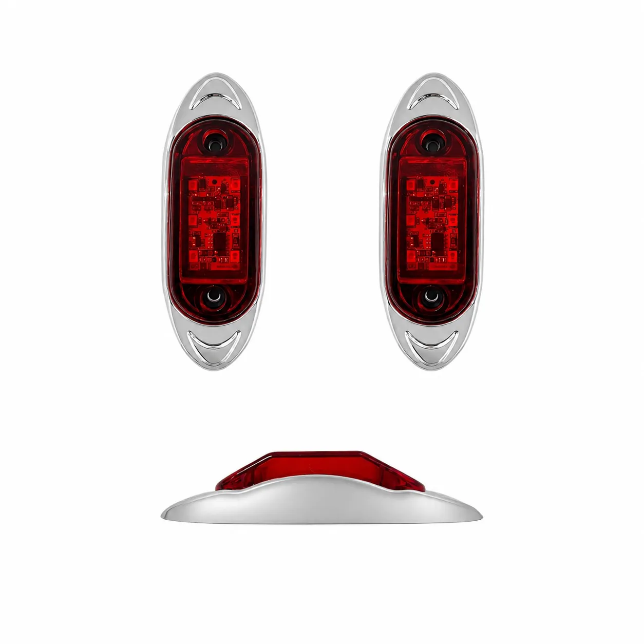 Plafon direccional lateral ovalado de 6 LED con bisel cromado