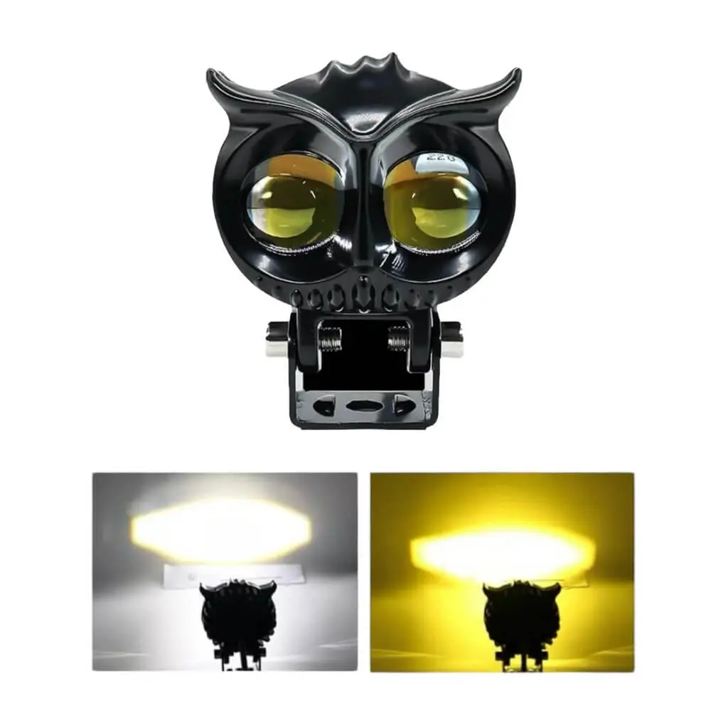 Faro LED tipo buho bicolor blanco/ámbar