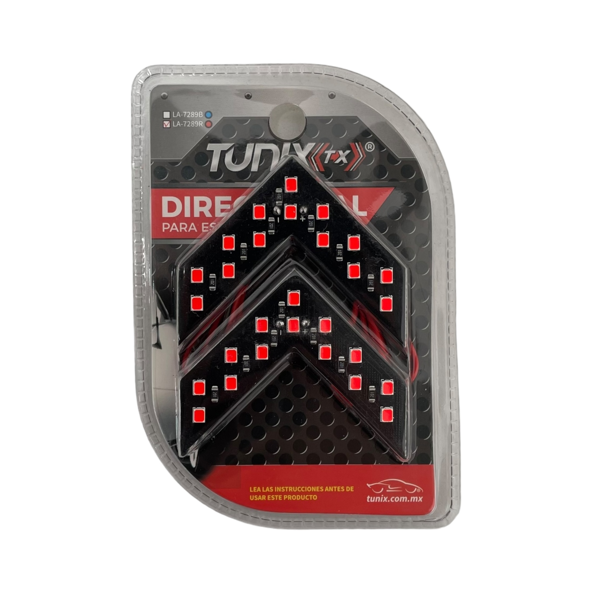 Luz direccional para espejo automotriz con LED color rojo