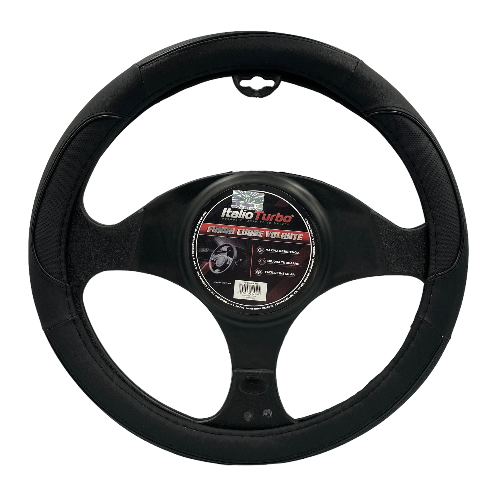 Funda cubrevolante de vinipiel negro