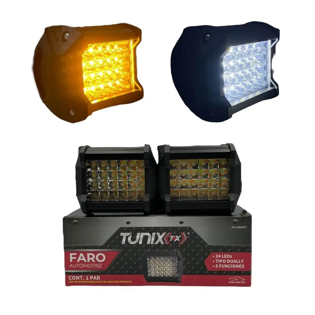 Faro bicolor tipo dually de 24 LED con funciones (par)