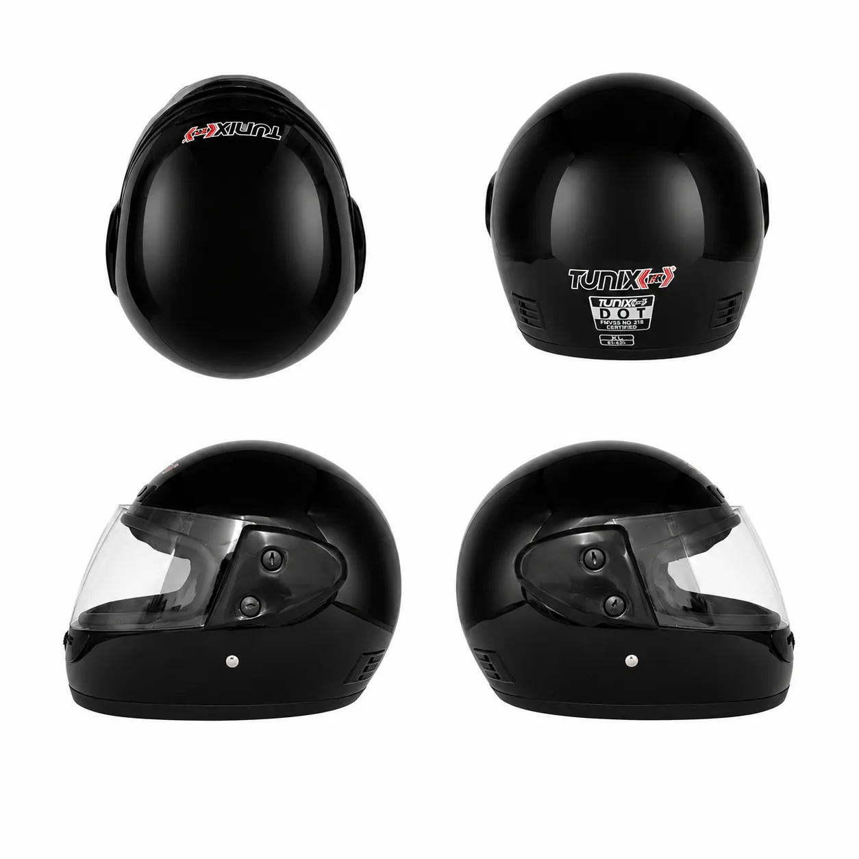 Casco para motocicleta negro