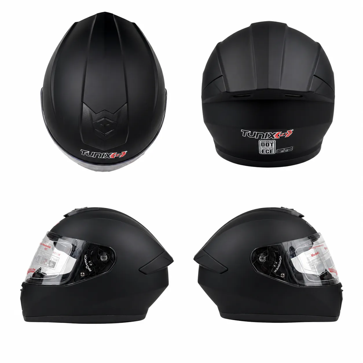 Casco abatible negro mate medidas disp.