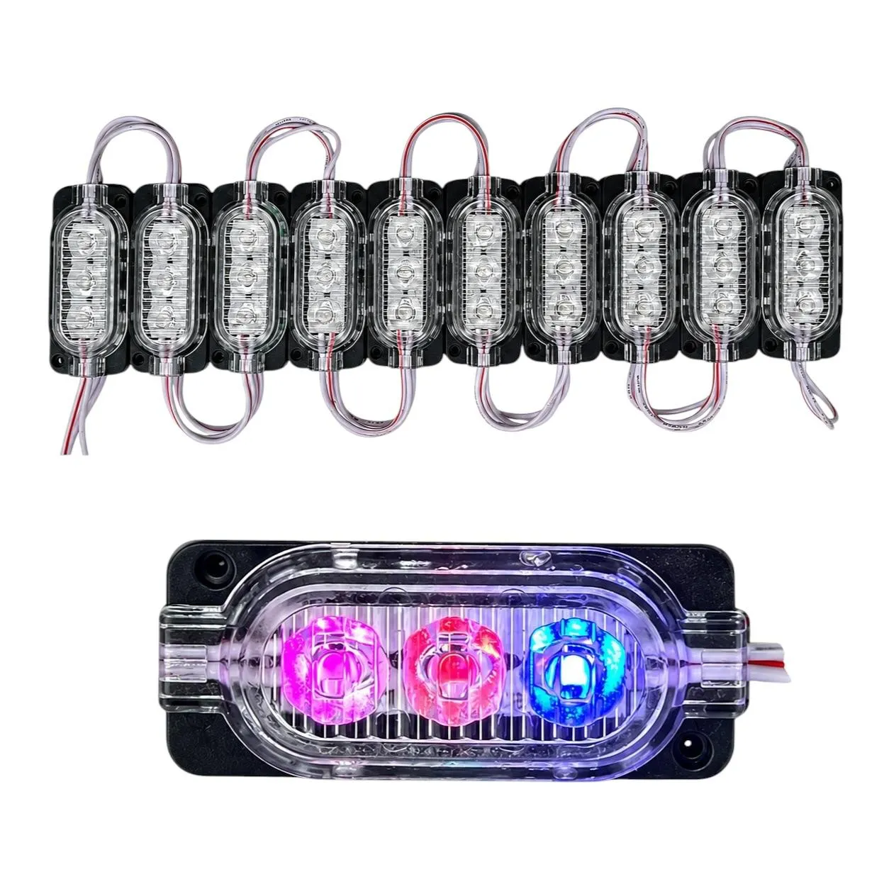 Modulo tipo chip de 3 LED RGB (Tira con 20 piezas)