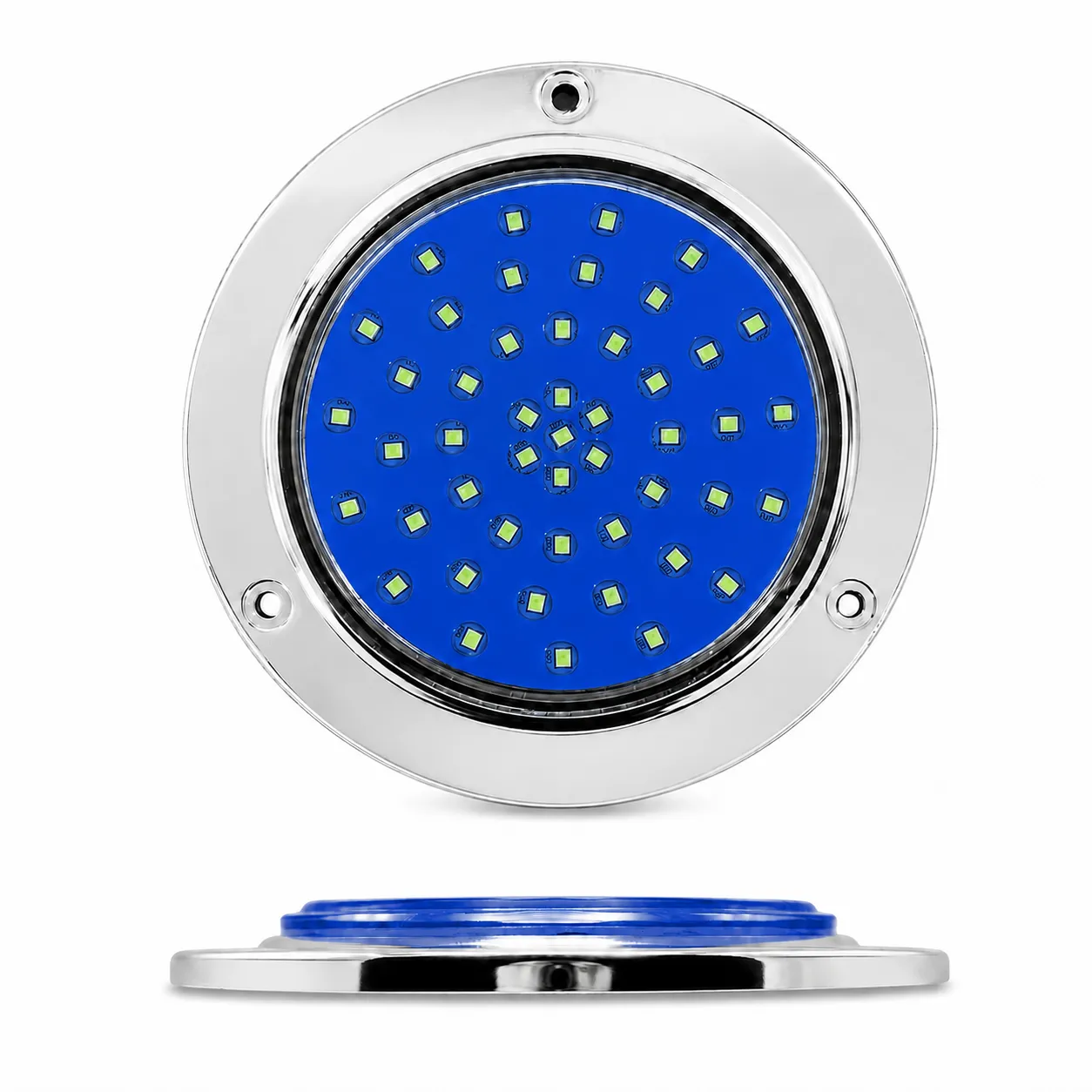 Plafón redondo de 4" con base cromada de 48 LED con funciones 12/24V