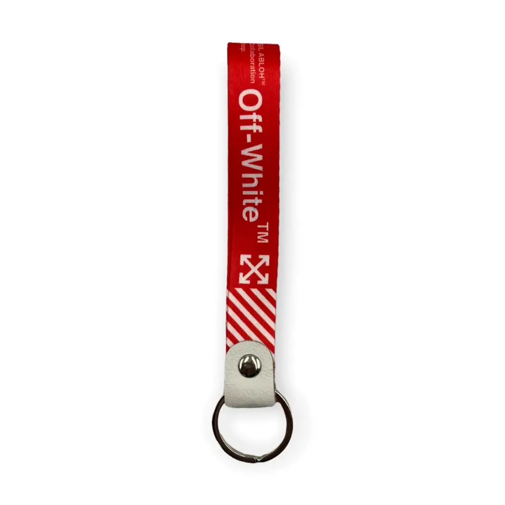 Llavero sublimado off White rojo